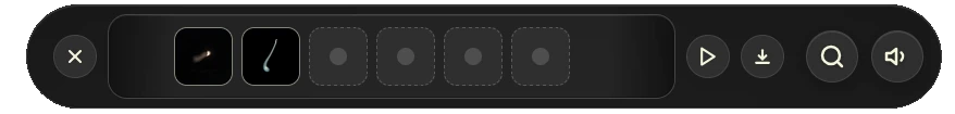 Moonlanguage — Dock showing the moon sequencer